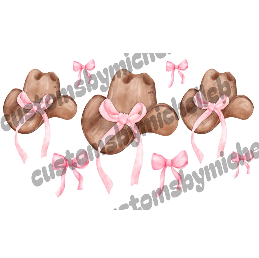 Cowgirl Hat With Bows 16oz Wrap
